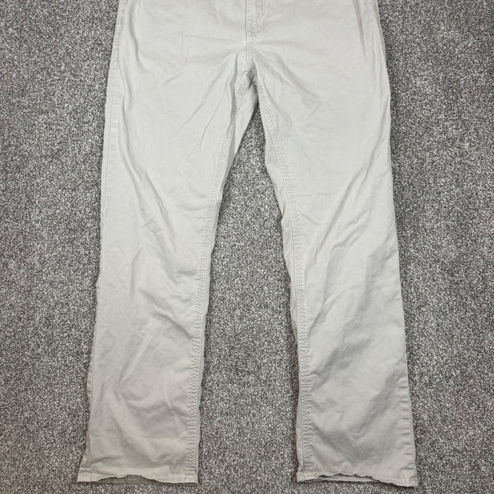 BKE Casuals Tyler Straight Leg Khaki Pants Mens 38L Tan Chino Stretch Cotton - Picture 2 of 8